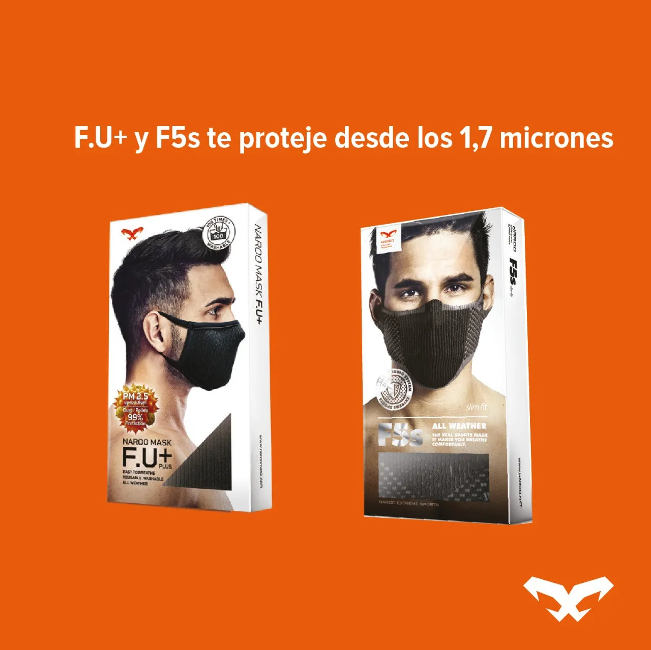 Máscaras Deportiva Filtrante Lavable Sin Cuello F5s E7  - White