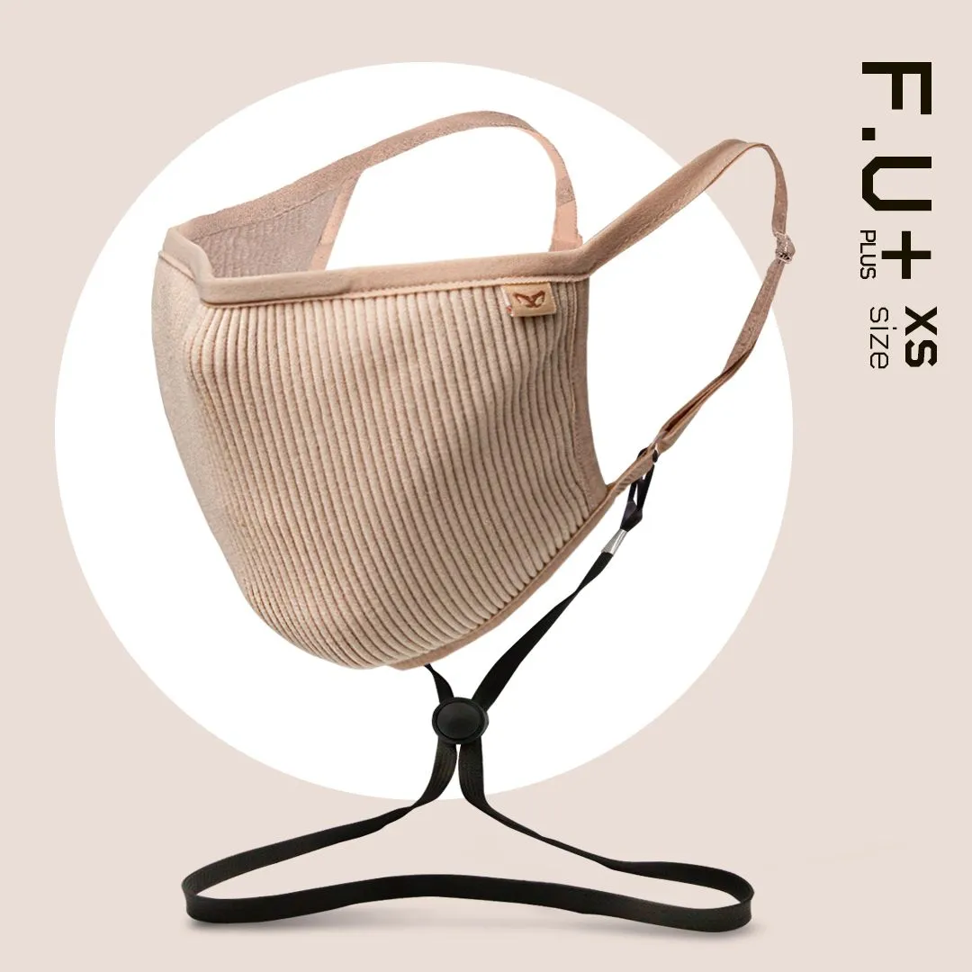 Máscaras Filtrante Lavable  KIDS Fu  Beige (Incluye cordón ajustable)