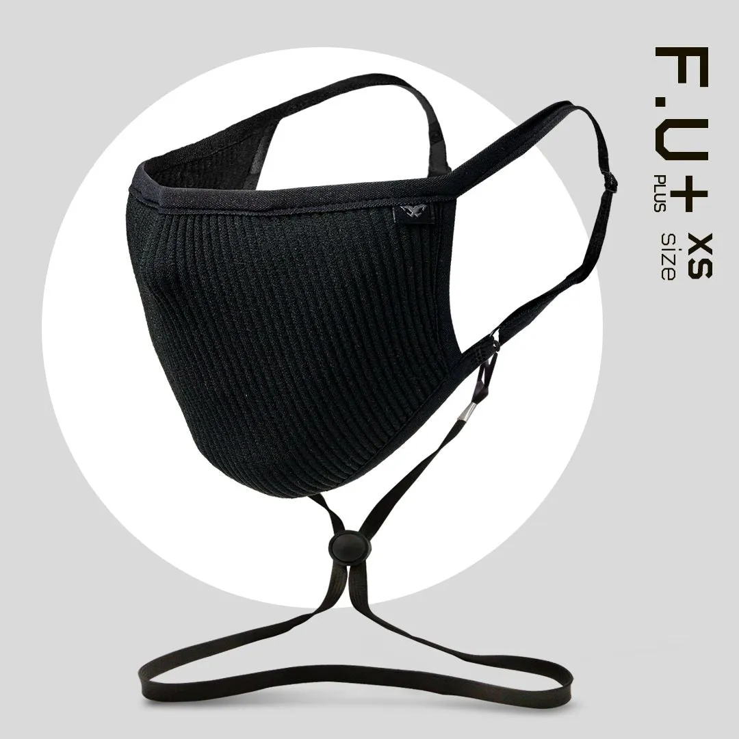 Máscaras Filtrante Lavable  KIDS Fu  Negra (Incluye cordón ajustable)