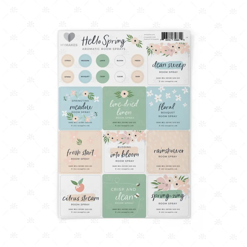 MyMakes : Hello Spring Aromatic Room Sprays - Label Sheet
