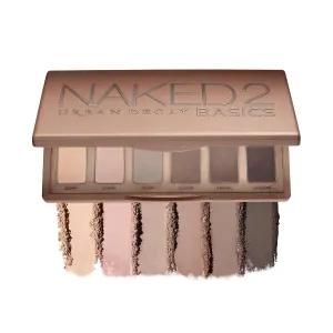Naked 2 Basics Eyeshadow Palette, Velvety Matte Finish, 6 Nude Taupe & Brown Neutral Eye Shadows,Travel Mini Palette