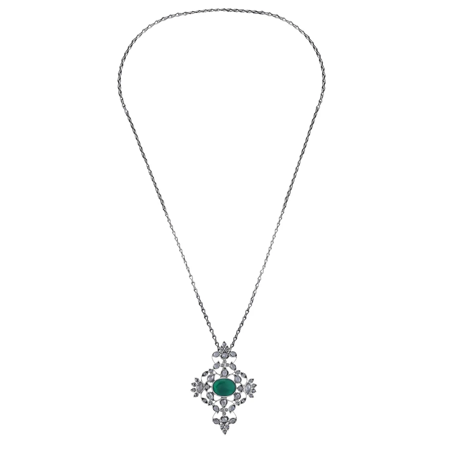 Nargis Necklace Green Onyx