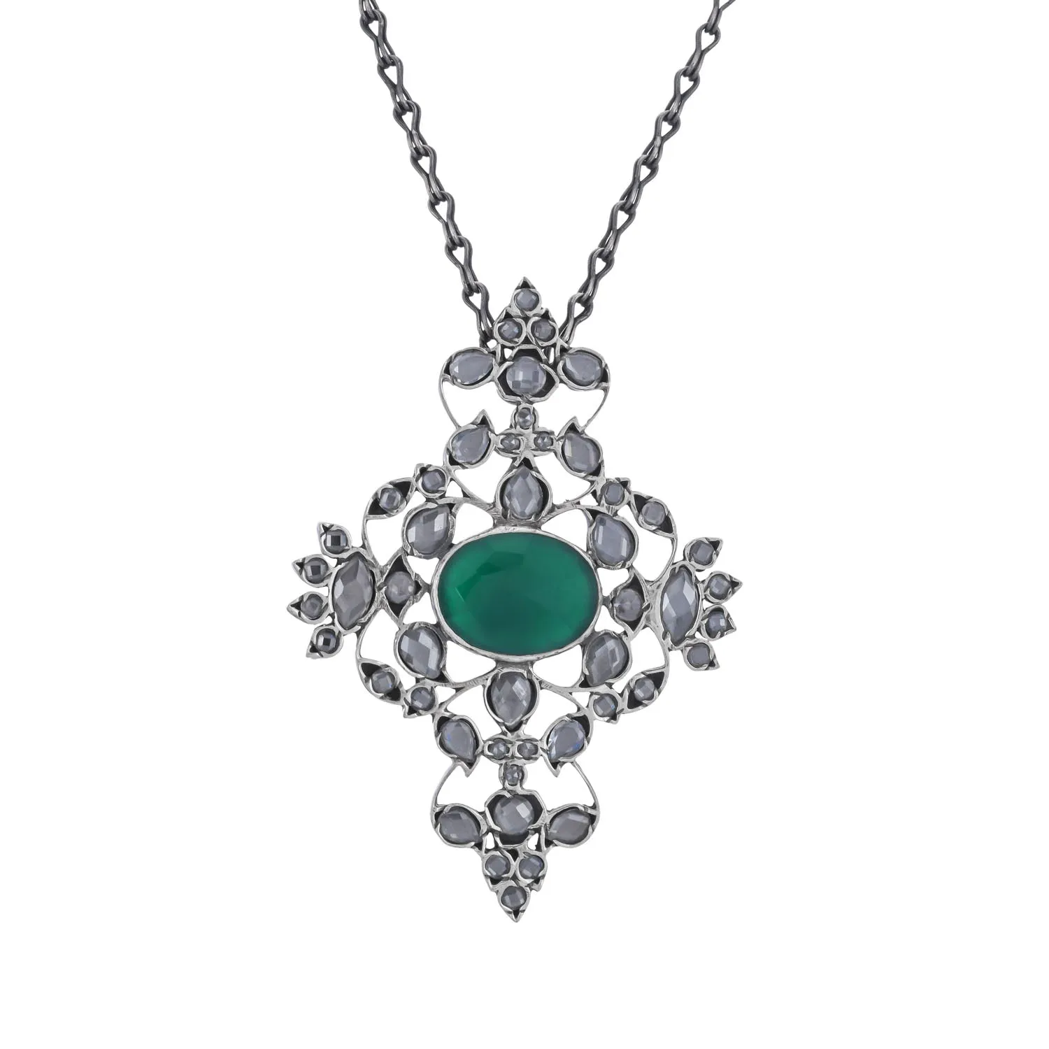 Nargis Necklace Green Onyx