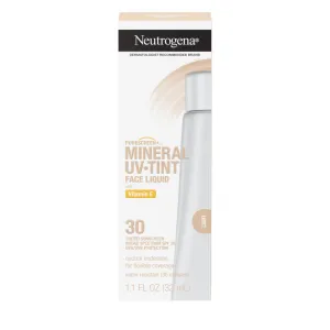 Neutrogena Purescreen  Mineral UV Tint Face Liquid with Vitamin E, Tinted Sunscreen Broad Spectrum SPF 30, Light