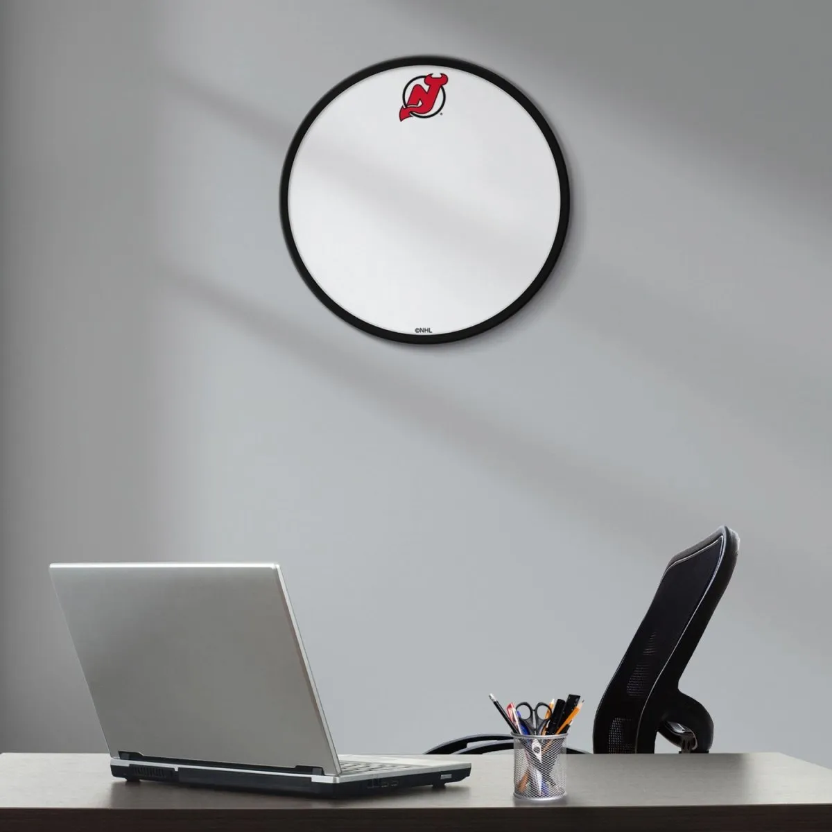 New Jersey Devils: Modern Disc Framed Dry Erase Board