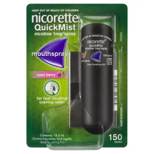 Nicorette Quit Smoking Mouth Spray Cool Berry 150 Pack