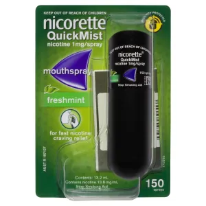 Nicorette Quit Smoking Mouth Spray Freshmint 150 Pack