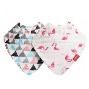 Nuby Muslin Bandana Bib Twin Pack Pink