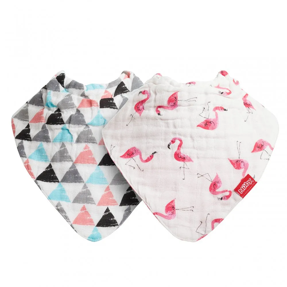 Nuby Muslin Bandana Bib Twin Pack Pink