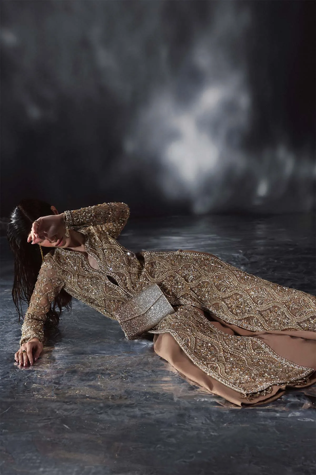 Nue Organza Dupatta With Pearl Spray