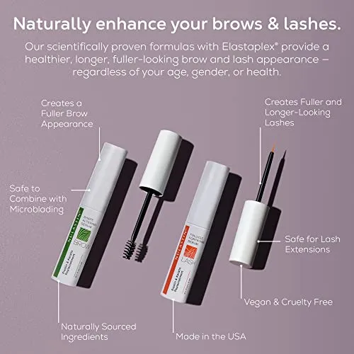 NULASTIN Lash & Brow Serum - Follicle Fortifying Conditioner | Eyelash & Eyebrow Enhancers Treatment with Elastin — Promotes Appearance of Fuller, Thicker Looking Lashes & Brows, Safe for Extensions