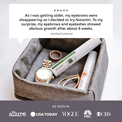 NULASTIN Lash & Brow Serum - Follicle Fortifying Conditioner | Eyelash & Eyebrow Enhancers Treatment with Elastin — Promotes Appearance of Fuller, Thicker Looking Lashes & Brows, Safe for Extensions