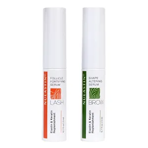 NULASTIN Lash & Brow Serum - Follicle Fortifying Conditioner | Eyelash & Eyebrow Enhancers Treatment with Elastin — Promotes Appearance of Fuller, Thicker Looking Lashes & Brows, Safe for Extensions