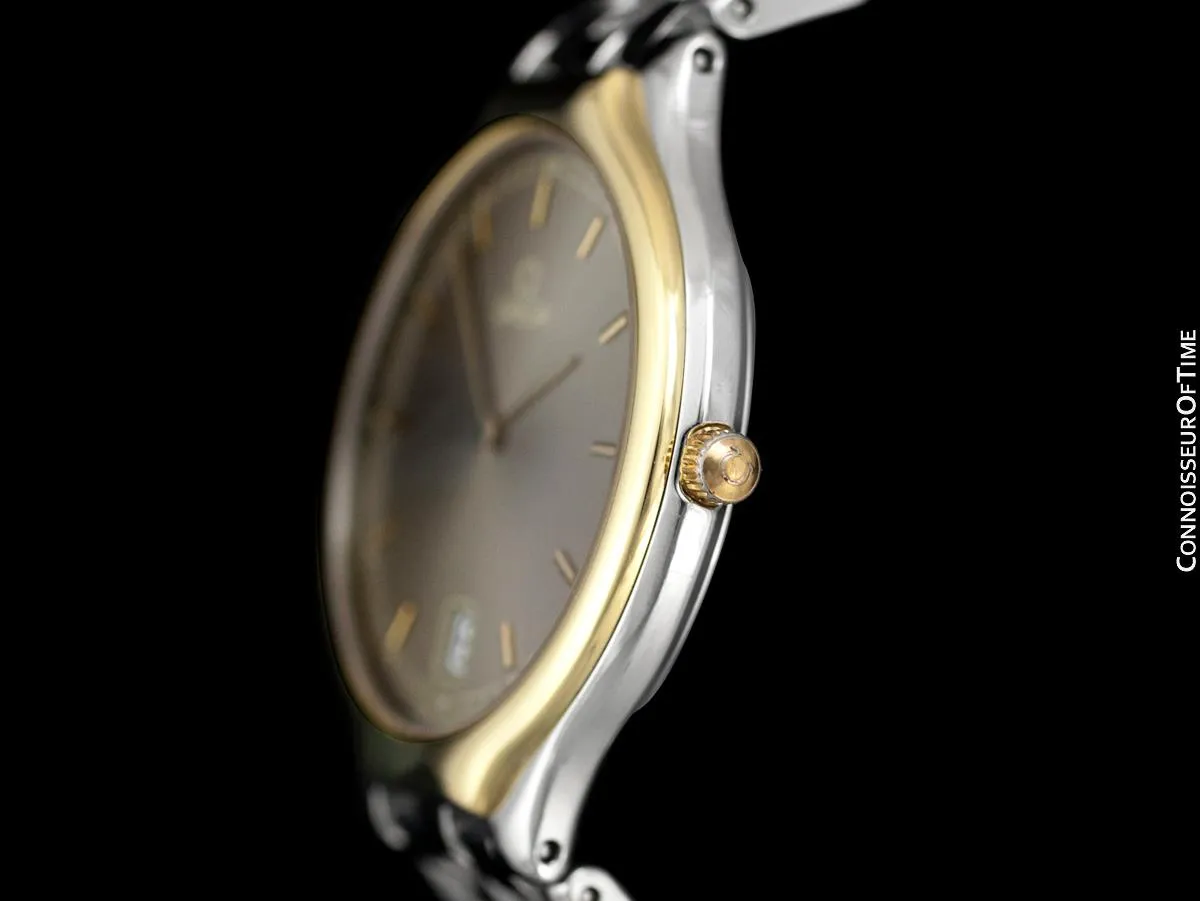 Omega De Ville "Symbol" Mens Quartz Dress Watch - Stainless Steel & Solid 18K Gold