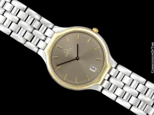 Omega De Ville "Symbol" Mens Quartz Dress Watch - Stainless Steel & Solid 18K Gold