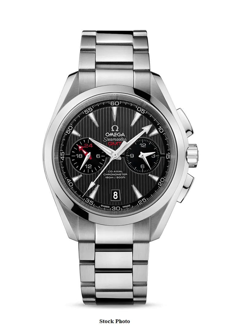 Omega Seamaster Aqua Terra Co-Axial Chronometer Chronograph GMT Mens Watch - Stainless Steel