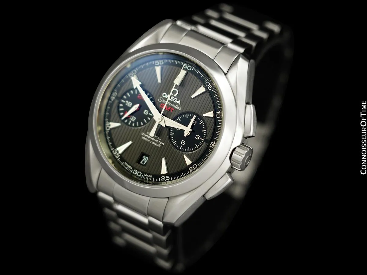 Omega Seamaster Aqua Terra Co-Axial Chronometer Chronograph GMT Mens Watch - Stainless Steel