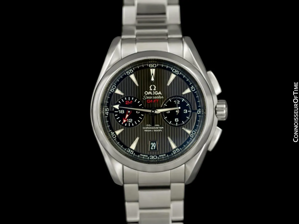 Omega Seamaster Aqua Terra Co-Axial Chronometer Chronograph GMT Mens Watch - Stainless Steel