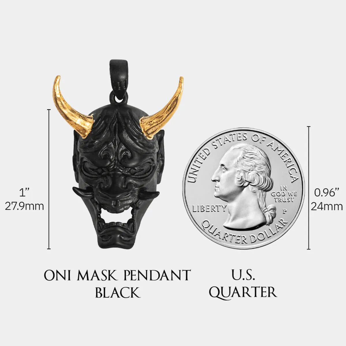 Oni Mask Pendant - Black