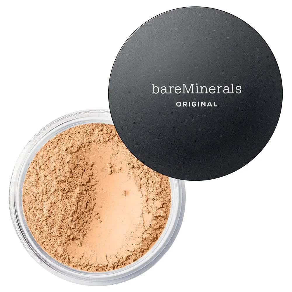 Original Loose Powder Foundation SPF 15, Lightweight Mineral Loose Powder Foundation Makeup, Buildable Coverage, Talc Free, Vegan
