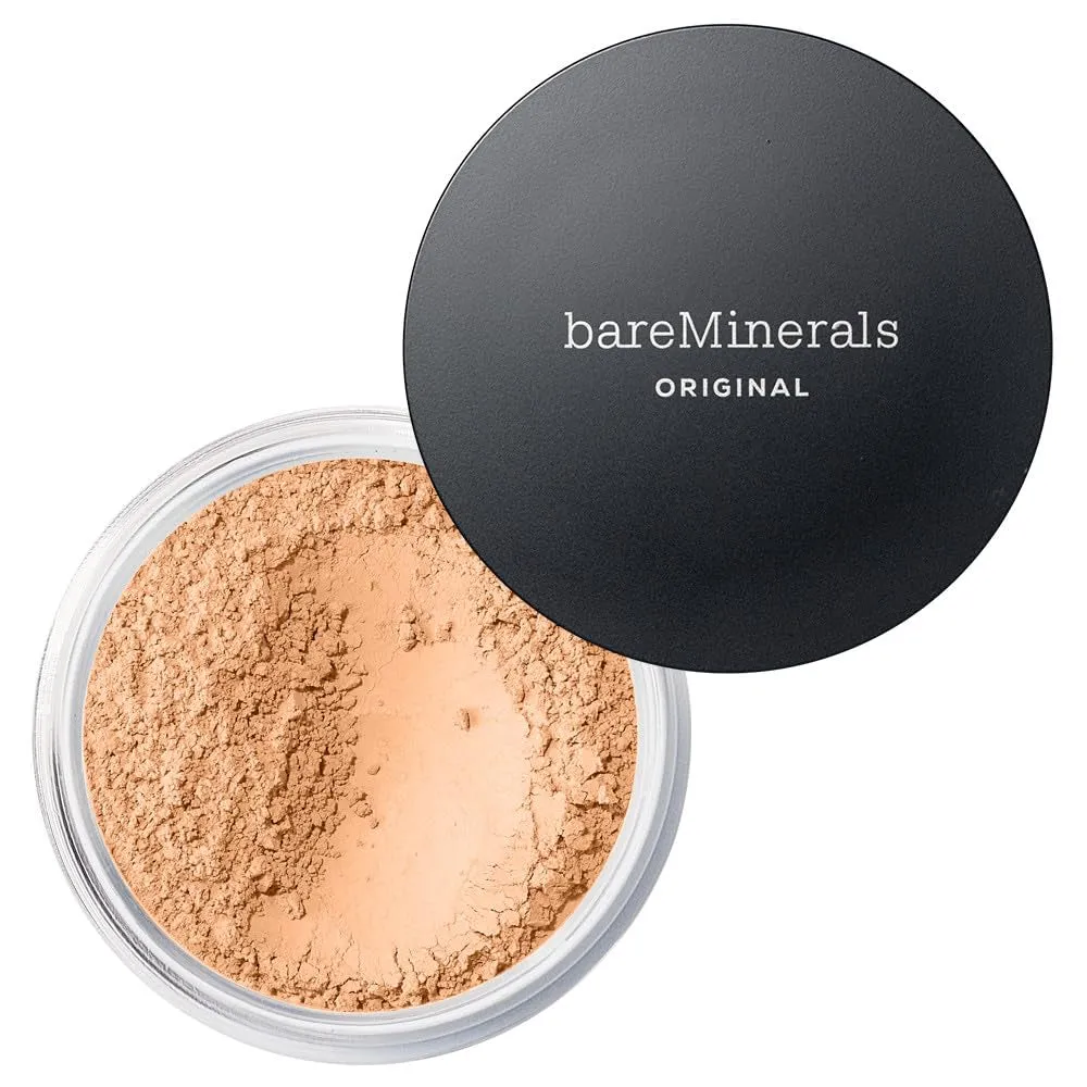 Original Loose Powder Foundation SPF 15, Lightweight Mineral Loose Powder Foundation Makeup, Buildable Coverage, Talc Free, Vegan
