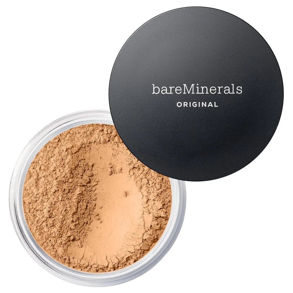 Original Loose Powder Foundation SPF 15, Lightweight Mineral Loose Powder Foundation Makeup, Buildable Coverage, Talc Free, Vegan