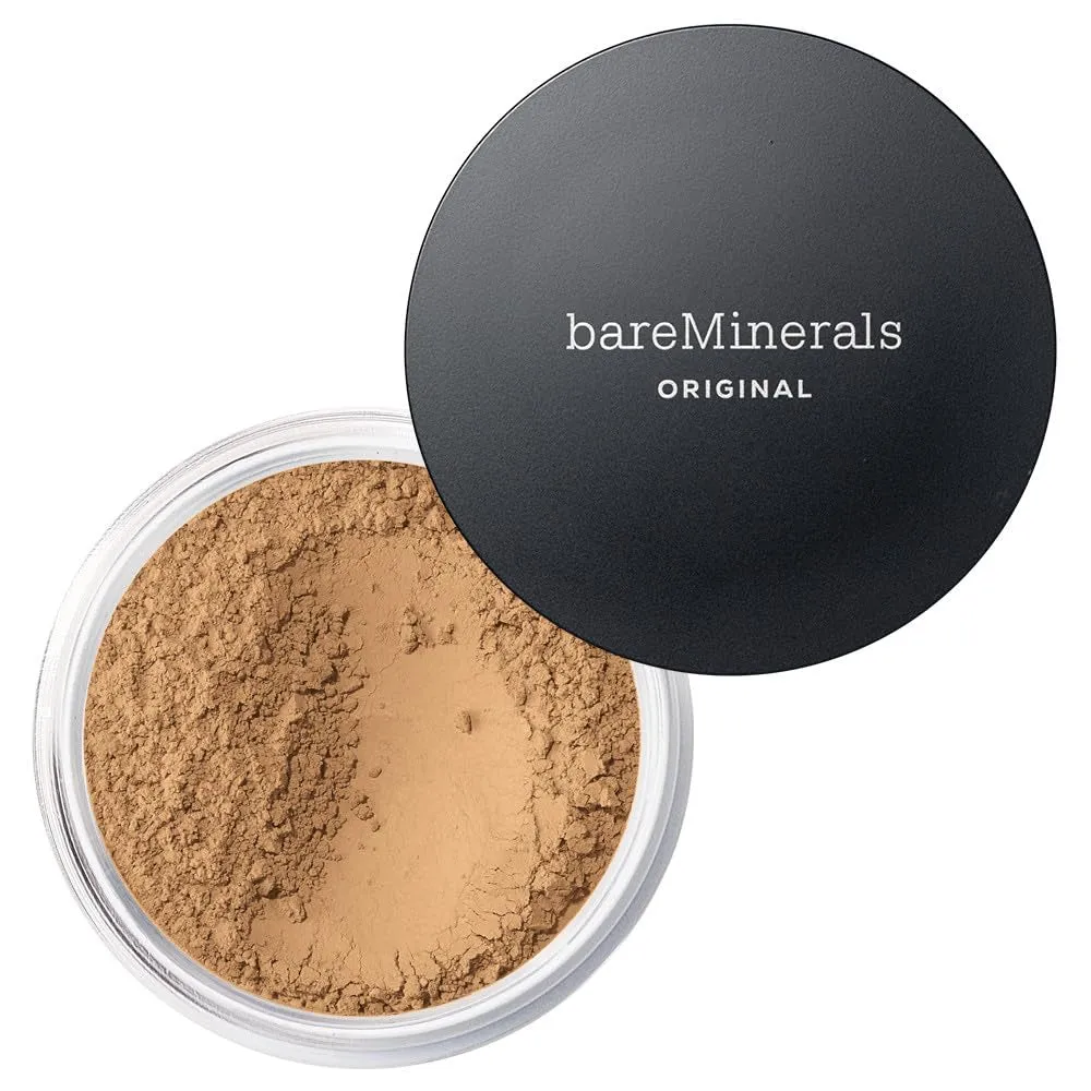 Original Loose Powder Foundation SPF 15, Lightweight Mineral Loose Powder Foundation Makeup, Buildable Coverage, Talc Free, Vegan