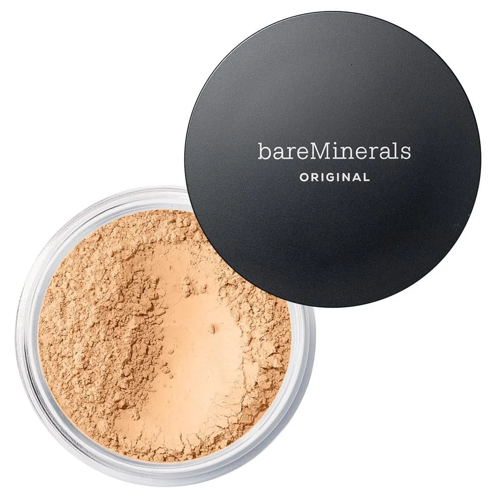 Original Loose Powder Foundation SPF 15, Lightweight Mineral Loose Powder Foundation Makeup, Buildable Coverage, Talc Free, Vegan
