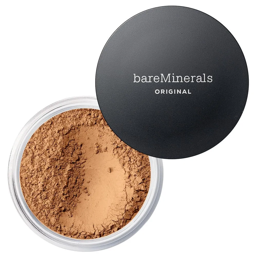 Original Loose Powder Foundation SPF 15, Lightweight Mineral Loose Powder Foundation Makeup, Buildable Coverage, Talc Free, Vegan