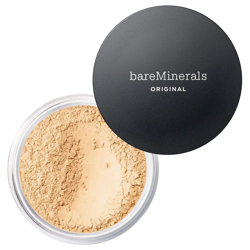 Original Loose Powder Foundation SPF 15, Lightweight Mineral Loose Powder Foundation Makeup, Buildable Coverage, Talc Free, Vegan