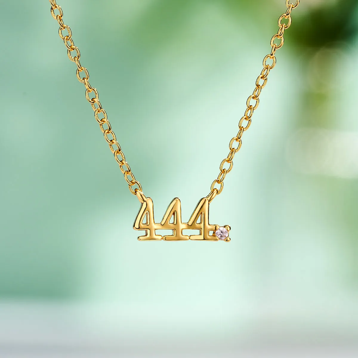 Oufer 16" Angel Number CZ Dainty Necklace 111 333 444 777