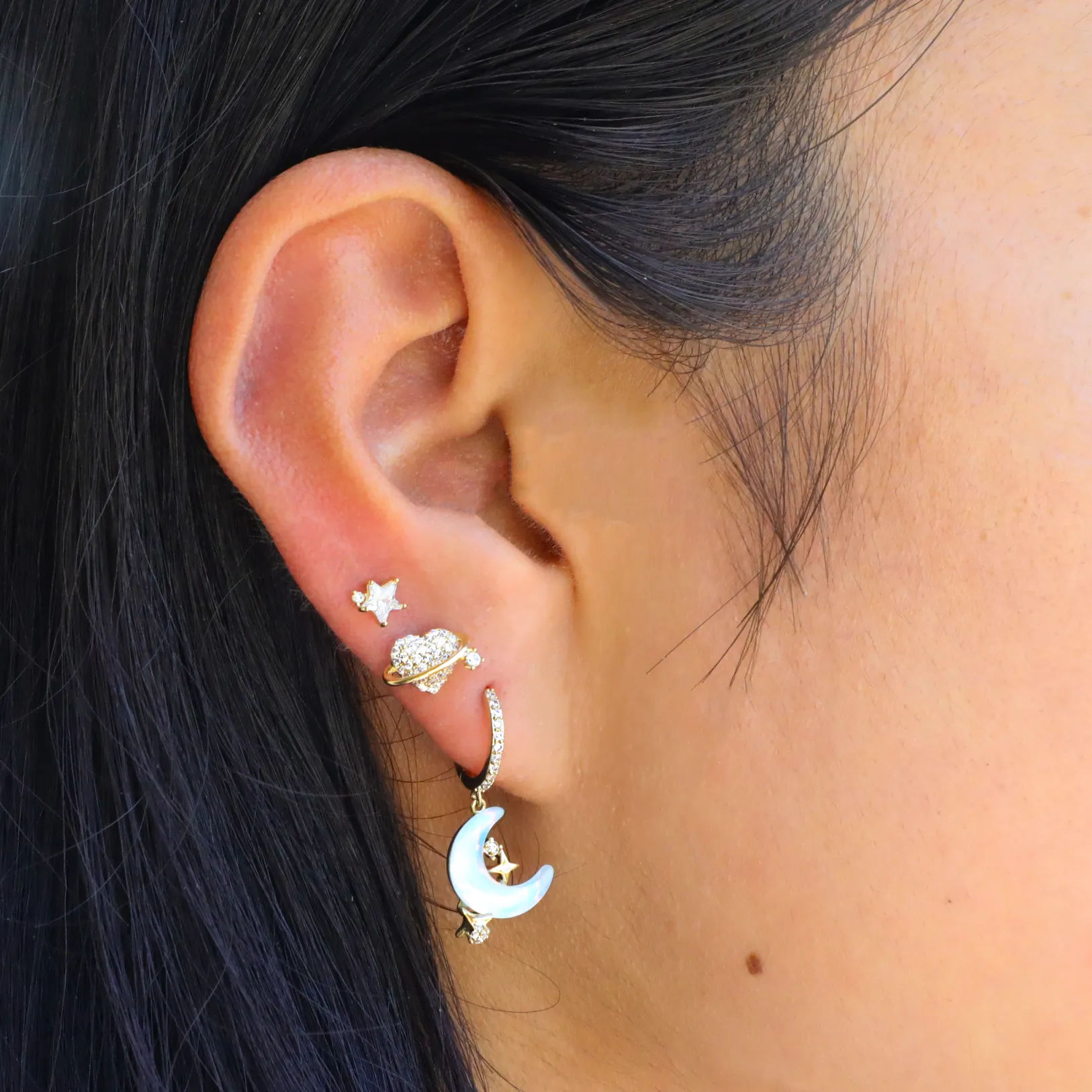 Over the Moon Hoop Earring Set