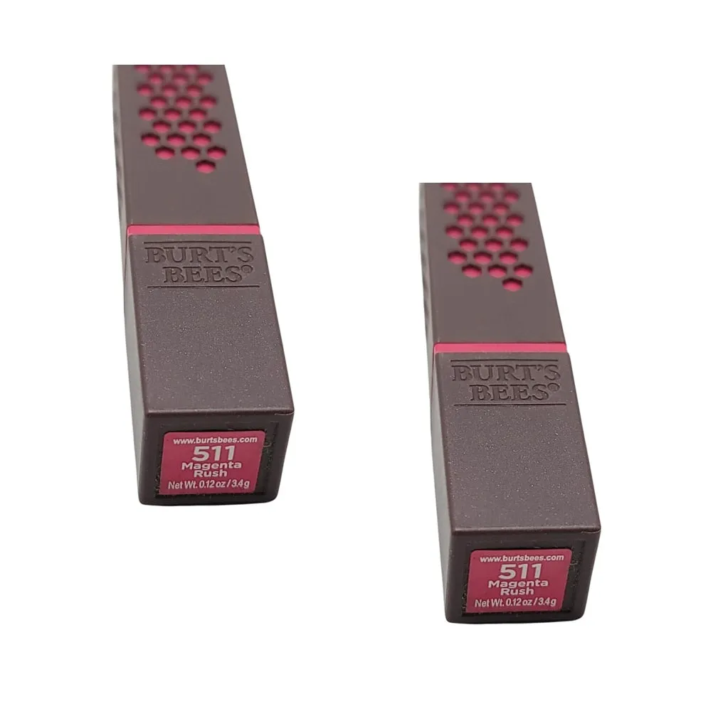 Pack of 2 Burt's Bees Satin Lipstick, Magenta Rush 511