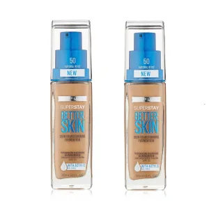 Pack of 2 Maybelline New York Superstay Better Skin Foundation, Natural Beige 50