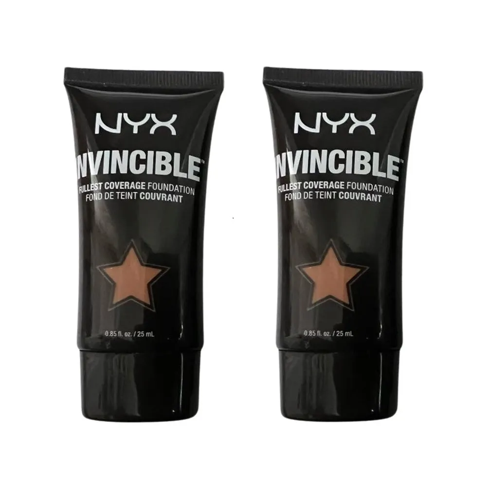 Pack of 2 NYX Invincible Fullest Coverage Foundation, Tan Inf12