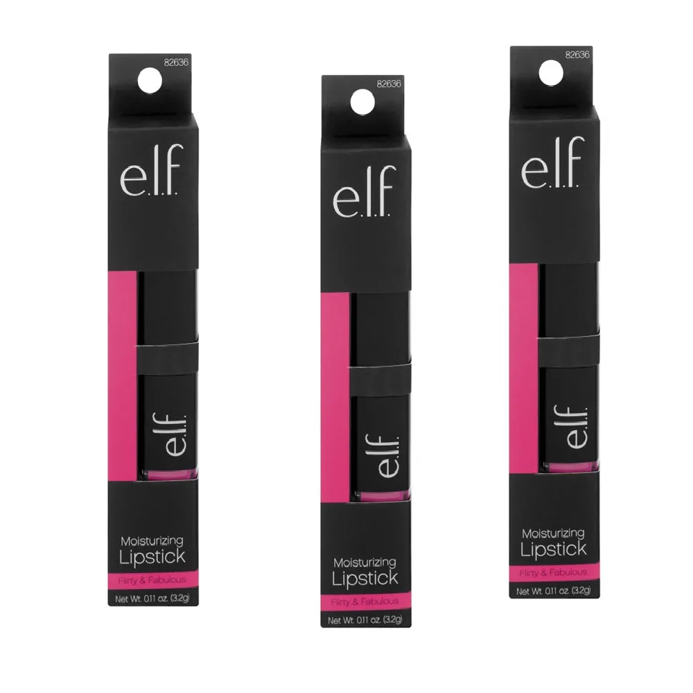 Pack of 3 e.l.f. Moisturizing Lipstick, Flirty & Fabulous 82636