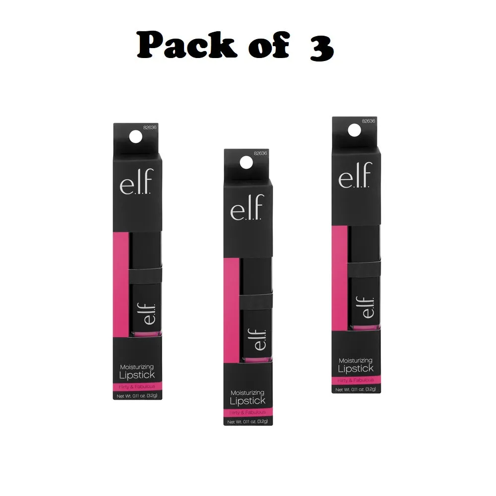 Pack of 3 e.l.f. Moisturizing Lipstick, Flirty & Fabulous 82636