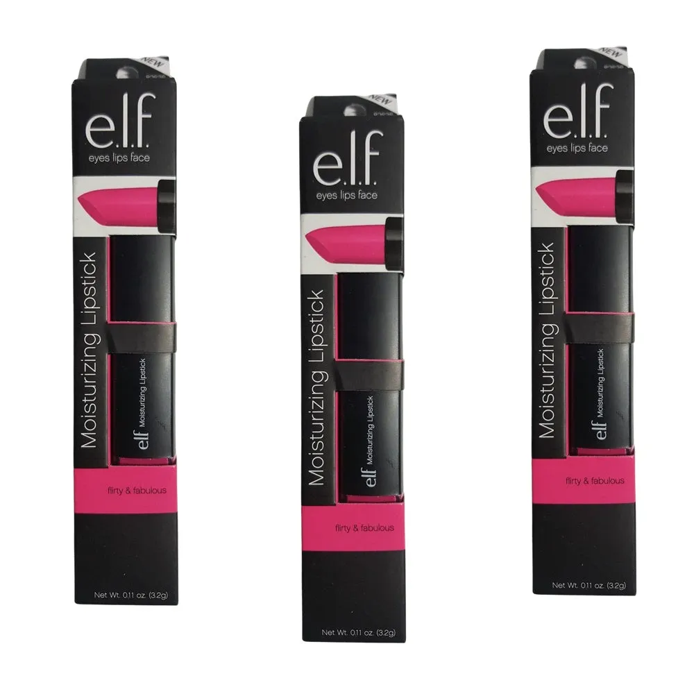 Pack of 3 e.l.f. Moisturizing Lipstick, Flirty & Fabulous 82636