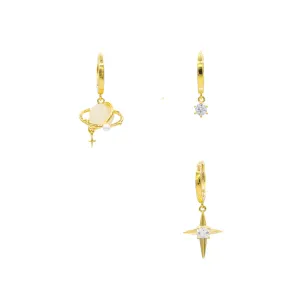 Pearl Globe Hoop Earring Set