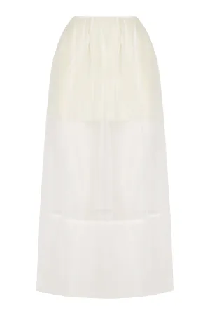Pencil Sheer Maxi Skirt | Satin Mini
