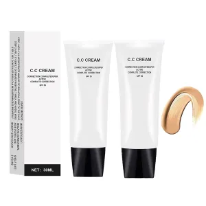 Perbella Cc Cream Self Adjusting for Mature Skin, Perbella Cc Cream for Older Women, Perbella Skin Tone Adjusting Cc Cream SPF 50,Cc Cream 1.01 Oz (2PCS)