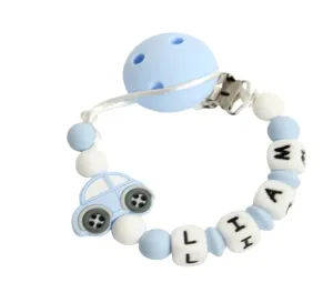 Personalised Blue Car Dummy Clip