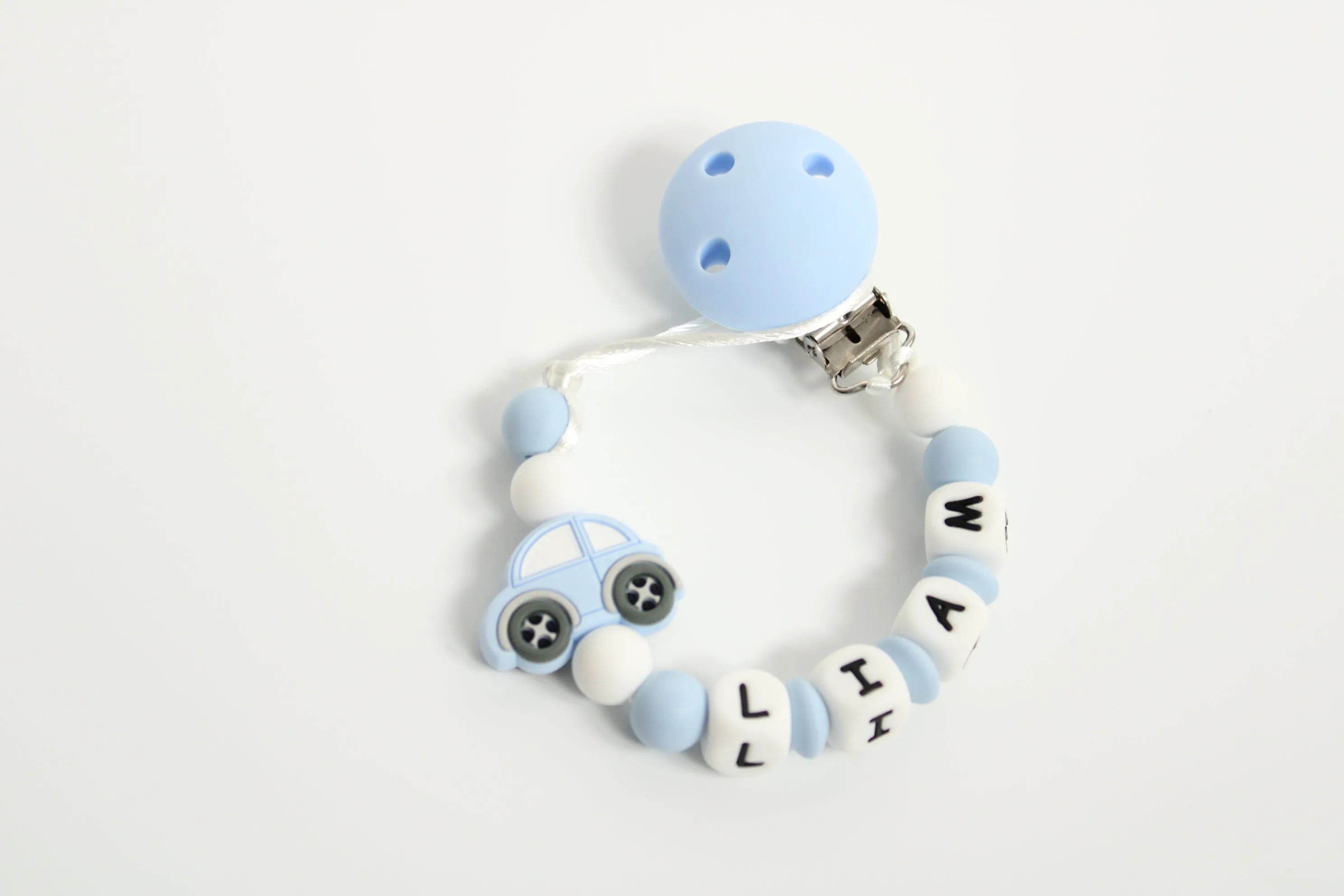 Personalised Blue Car Dummy Clip