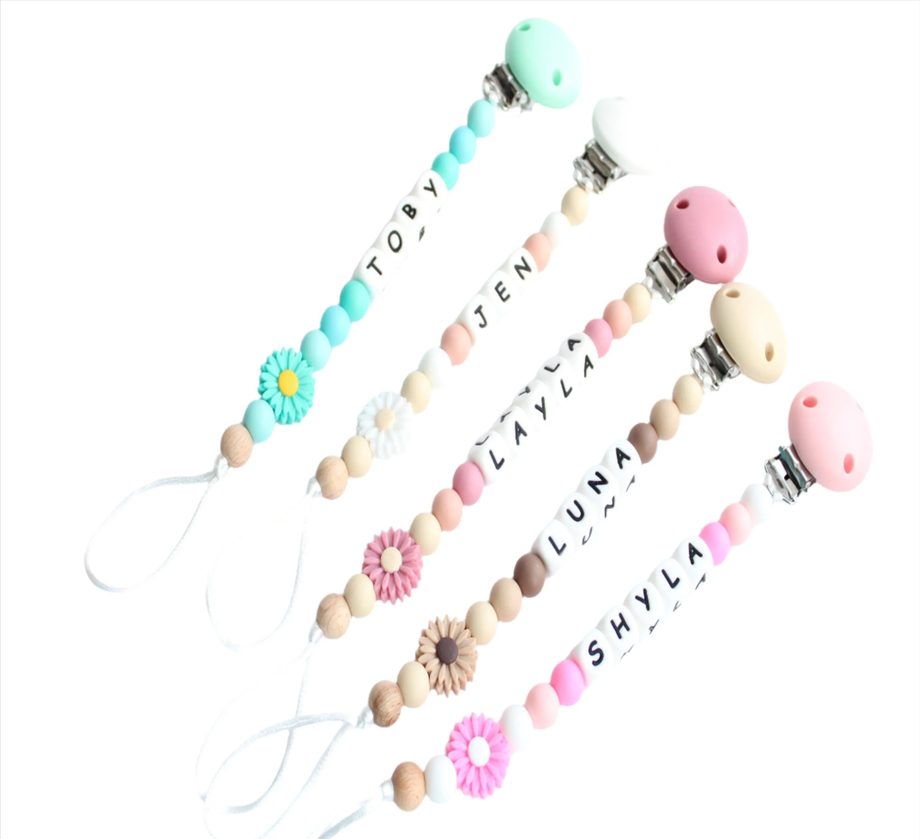 Personalised Daisy Flower Dummy clip