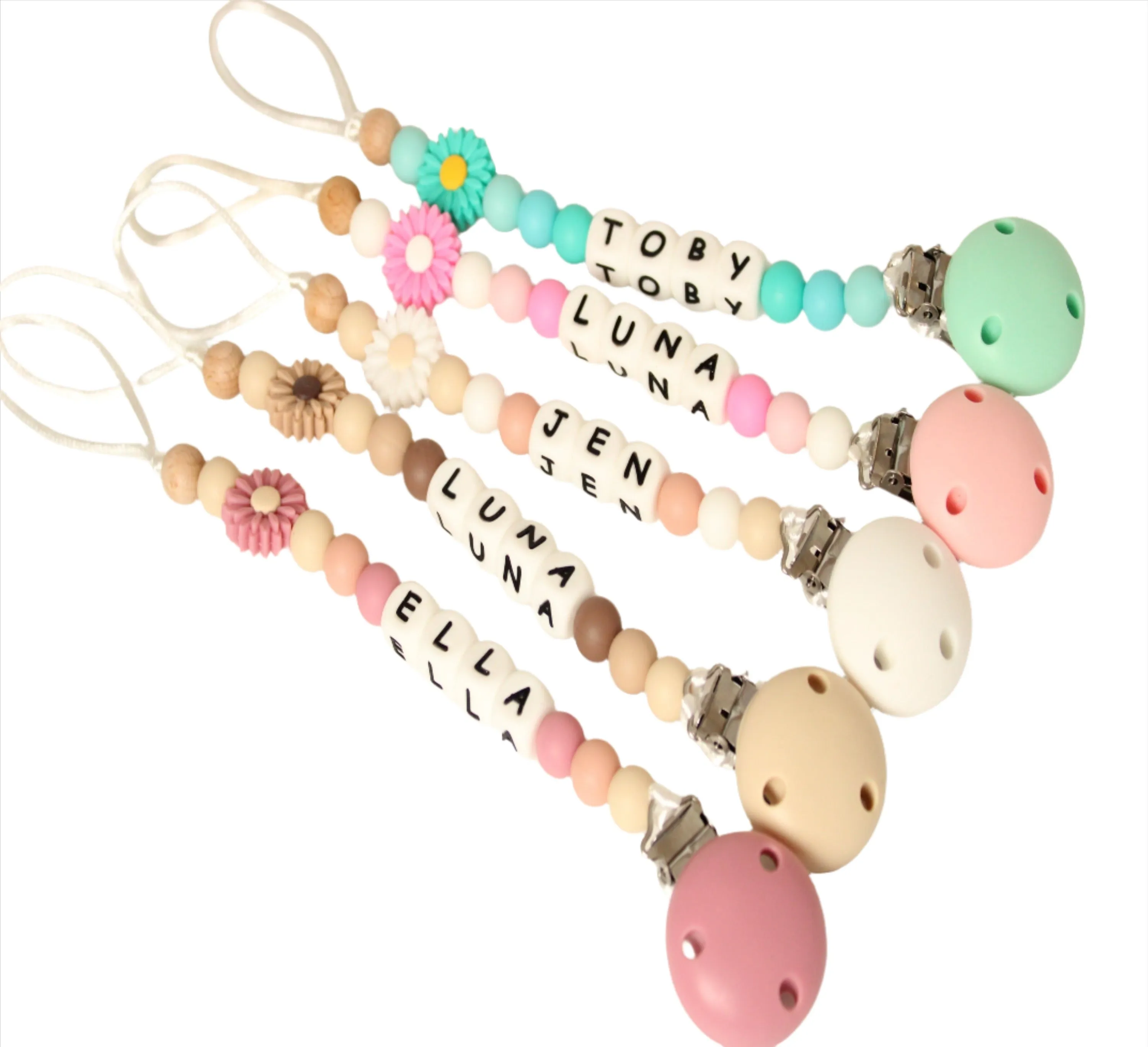 Personalised Daisy Flower Dummy clip