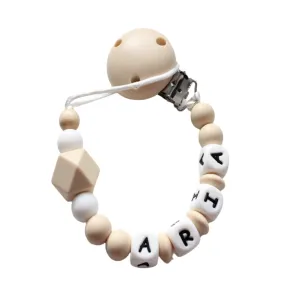 Personalised  dummy clip- Beige