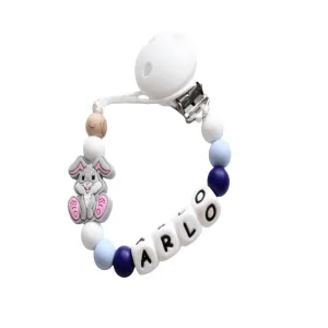 Personalised Dummy Clip - Bunny Blue