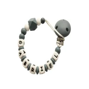 Personalised  dummy clip- Dark Grey