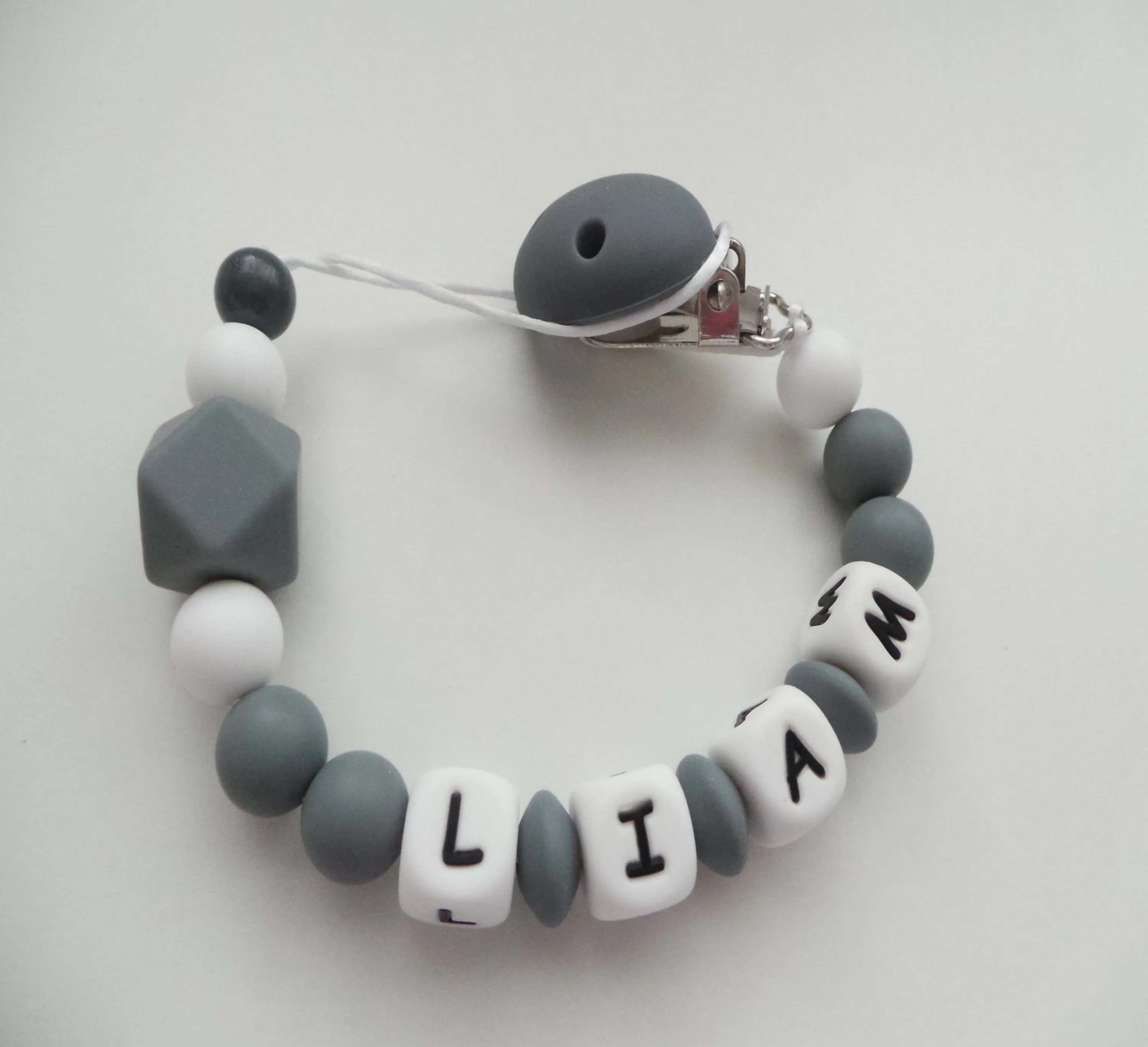 Personalised  dummy clip- Dark Grey