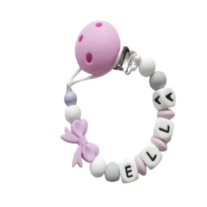 Personalised  Dummy Clip - Lilac Bow